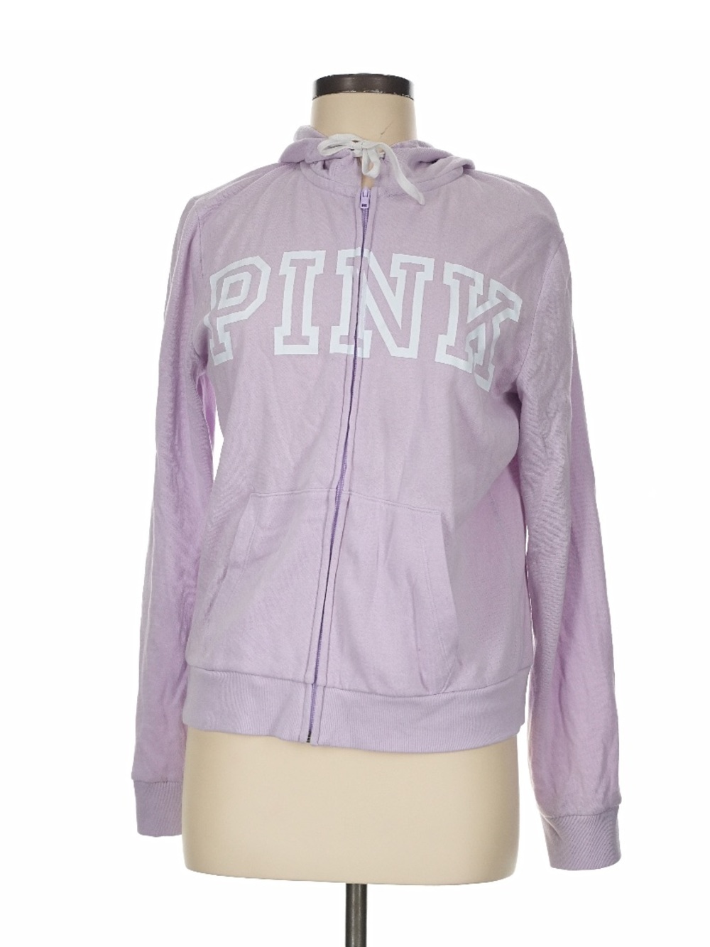 Victoria’s Secret PINK lavender full zip hoodie sweatshirt medium EUC